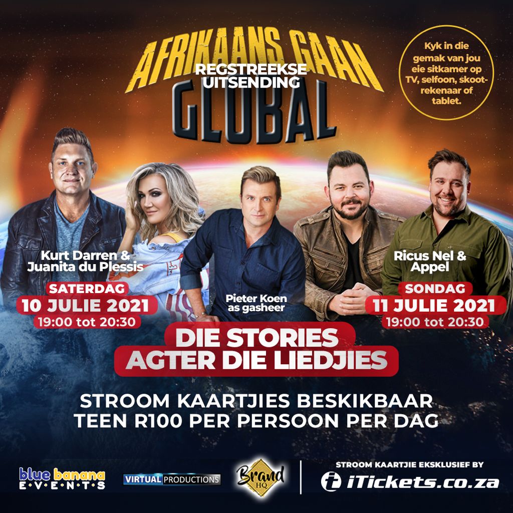 Tyd om weer te vergeet van alles rondom die huidige inperking en net te ontspan saam met ons en die stories agter ons liedjies... kry jou kaartjie sommer nou by <a href="/itickets/">iTickets</a>