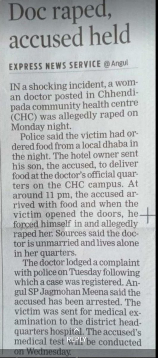 manju_doc's tweet photo. Women doctor is raped😣😣😣
Where the hell  india is heading towards....shame on u people... great prize for saving ur lives....need 
#justiceforher.... @PMOIndia @narendramodi
@drharshvardhan
@HarshBisaria 
@AmitShah @RahulGandhi https://t.co/PaNWPR40Fr