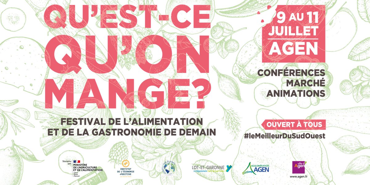 f_canu's tweet photo. #Agen capitale de la gastronomie et de l’alimentation les 9,10 et 11 juillet  avec « Qu’est-ce qu’on mange ? » @jeandionis @jattali Sébastien Ripari et tant d’autres ⭐️ ... mais pas que ! Le programme 👇 

https://t.co/d1TcwalQAT

@villeagen @AggloAgen https://t.co/cajBvUf8kK