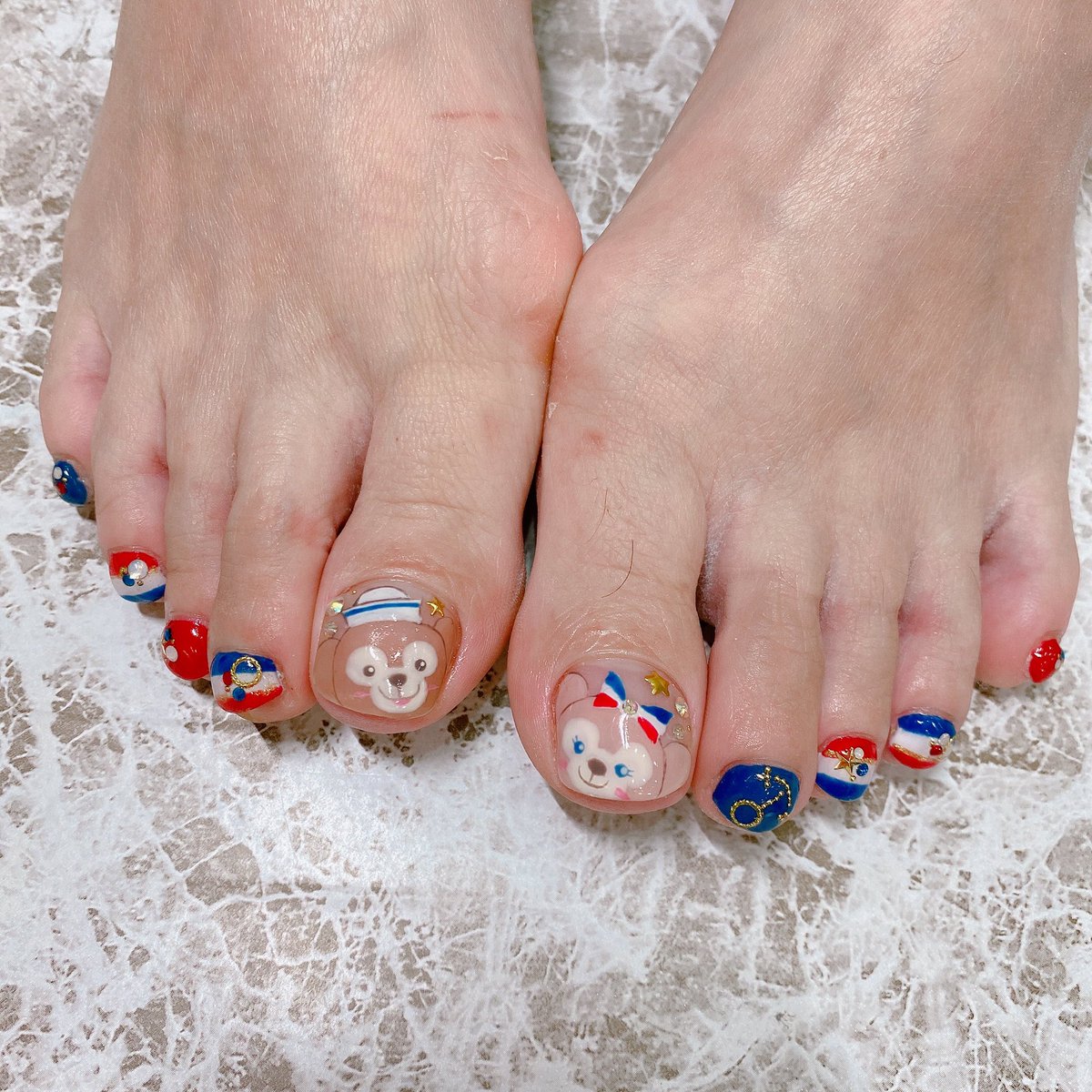 Nailchoupette お客様フットネイル ダッフィーとシェリーメイ 夏っぽくマリンバージョン Nail ネイル フットネイル 痛ネイル キャラクターネイル ダッフィーネイル ディズニーネイル マリンネイル 奈良ネイルサロン Nailchoupette Nailchoupette お客様フットネイル ダッフィーとシェリーメイ 夏っぽくマリンバージョン Nail ネイル フットネイル 痛ネイル キャラクターネイル ダッフィーネイル ディズニーネイル マリンネイル 奈良ネイルサロン Nailchoupette