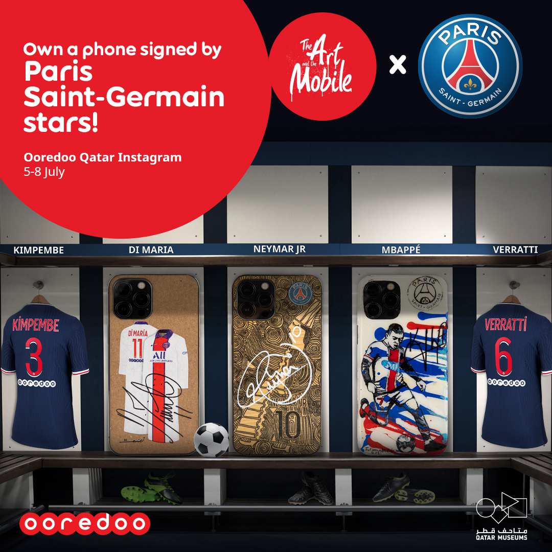 Don't miss this chance to get your hands on a one-of-a-kind art piece! 11 uniquely-designed smartphones, signed by Paris Saint-Germain superstars, will be up for auction soon on the <a href="/OoredooQatar/">Ooredoo Qatar</a> Instagram page - as part of The Art &amp; The Mobile initiative with <a href="/Qatar_Museums/">Qatar Museums</a>.