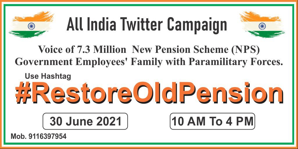 पेंशन हक है, लेकर रहेंगे 🔥
#RestoreOldPension 🌱  
<a href="/NPSEFI/">NPSEFI</a>
<a href="/1stIndiaNews/">First India News</a>
<a href="/Anusanadhya2/">Anukampa Sanadhya</a>
<a href="/RESAssociation1/">R.E.S.Association</a>
@Reslastars001 <a href="/NPSEFR/">NPSEFR®</a> <a href="/Ranbir_Crpf/">Ranbir Singh</a> <a href="/IASassociation/">IAS Association</a> <a href="/IPS_Association/">IPS Association</a>  <a href="/ANI/">ANI</a> <a href="/PTI_News/">Press Trust of India</a> f39