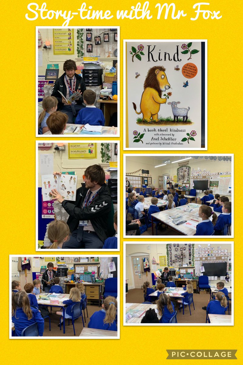 MissWilcoxRPIS's tweet photo. A great start to the day in Owls @RaundsPark as @fox_damon from @NTFC_CT has read us a story about being kind. #PLPStars #storystars @NeneEducation https://t.co/D8wr0qqCJq