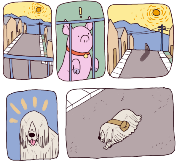 "can you draw a pig and a dog being friends" 