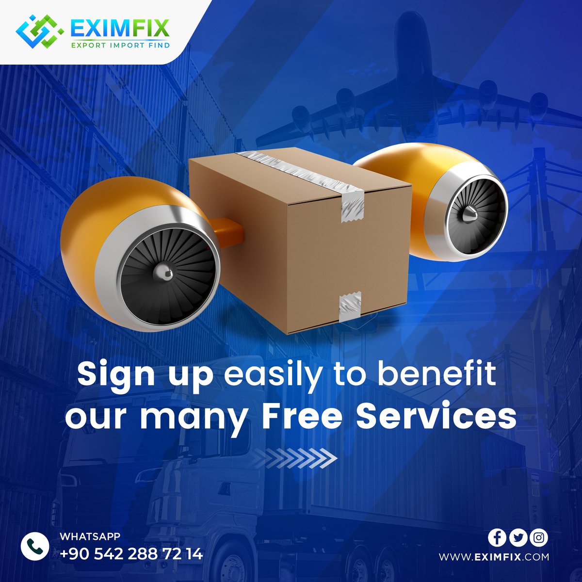 Online export continues to rise as digital platforms offer easy and fast solutions to find new customers. Unlike other export platforms, Eximfix offers many services to users free of charge. 

eximfix.com

#B2B #import #export #trade