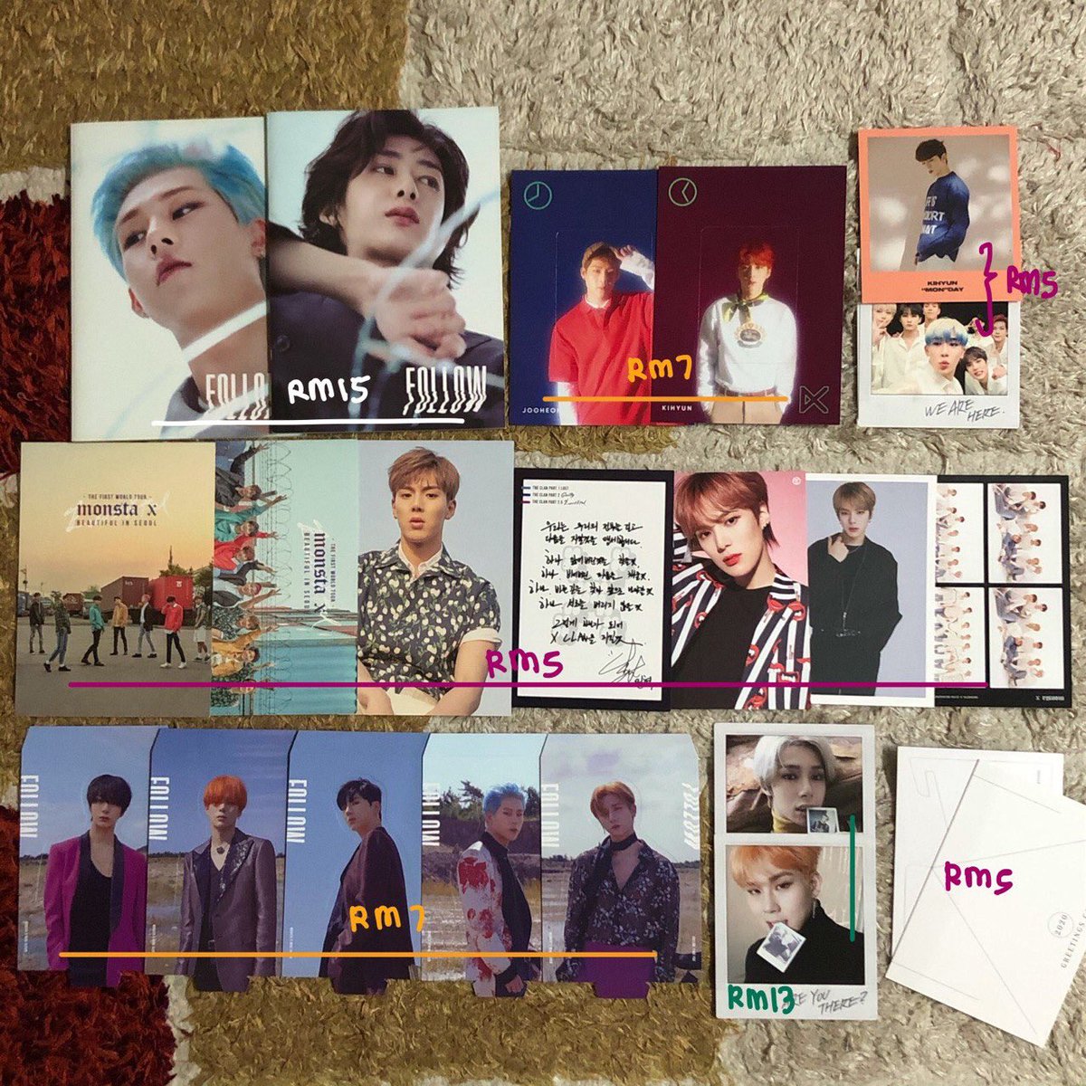 armorhero_sonic's tweet photo. [HELP RT 🙏🏻🇲🇾] 
WTS/LFB MONSTA X PHOTOCARD/POSTCARD/MERCHS/FANCON

✨ mint condition
✨ code unused
✨ +RM5 for postage
✨ price stated on pic
✨ DM for clearer pic

💛 postage starting from RM5 (flexiprepaid) - RM10

#pasarmx #pasarwonho #bazaarmx #bazaarwonho #pasarMONSTAX https://t.co/iSSce05XUX