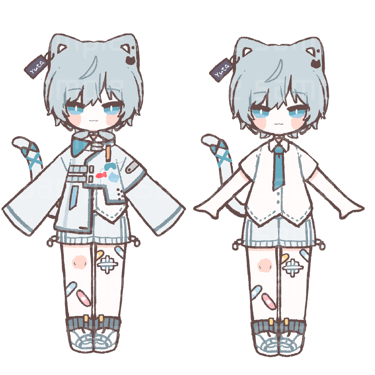 猫言たおさん、猫汰ゆたさんの デフォルメイラストを描かせてもらっ