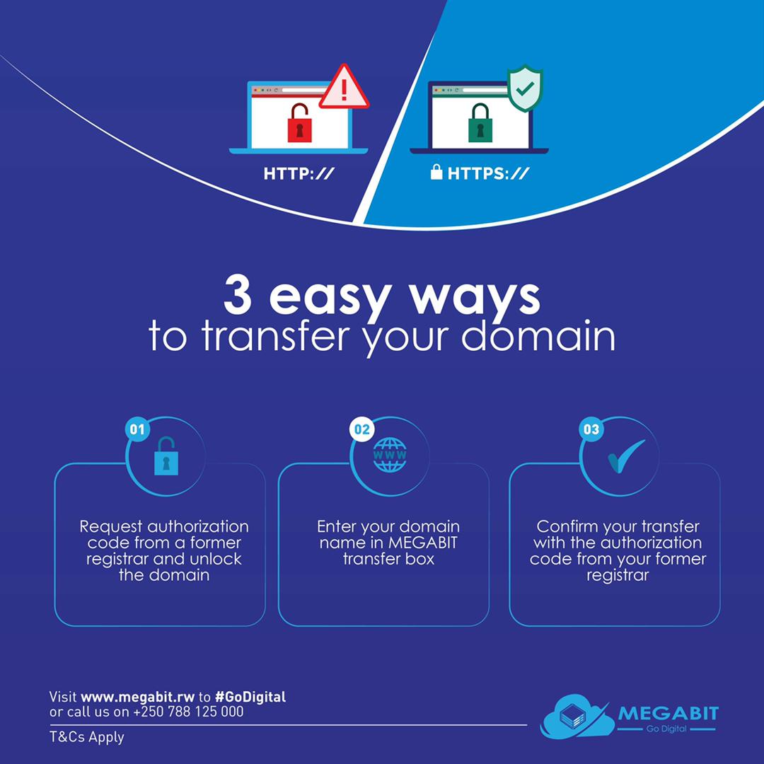 #RwOT did you know that you are able to transfer your domain from your previous registrar to us in these 3 easy steps​!
#godigital #domainregistration #domaintransfer #GoDigital