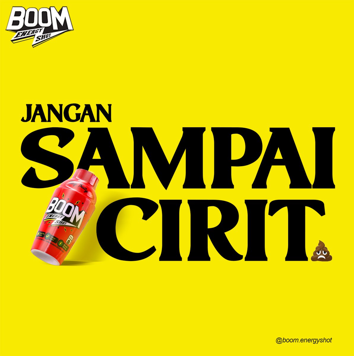 BoomBeverage's tweet photo. Satu shot Boom Energy Shot akan membuatkan kita berjaga kerana kandungan 180mg kafein (bersamaan 2 cawan kopi hitam). Gejala cirit-birit atau diarrhea adalah satu simptom kafein berlebihan! Pengambilan yang dicadangkan ialah dua botol sahaja⚡ https://t.co/7gj82HGzbO