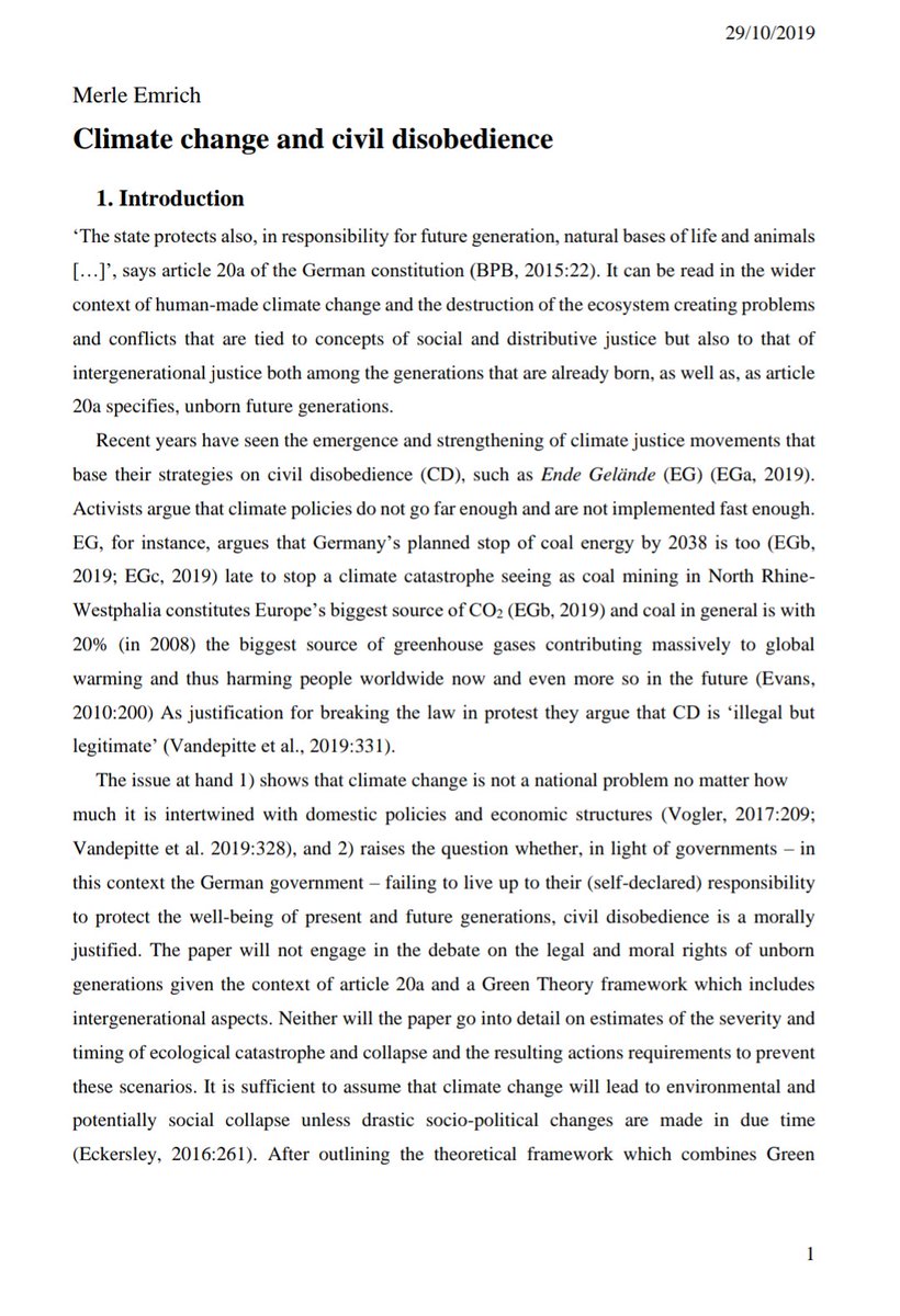 MerleEmrich's tweet photo. [1/2] From a Social Contract Theory perspective (non-violent) #civildisobedience as #climateprotest is morally justified. https://t.co/tKXu8hFAL4