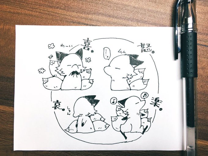 #今月描いた絵を晒そう
メモらくがきつね 