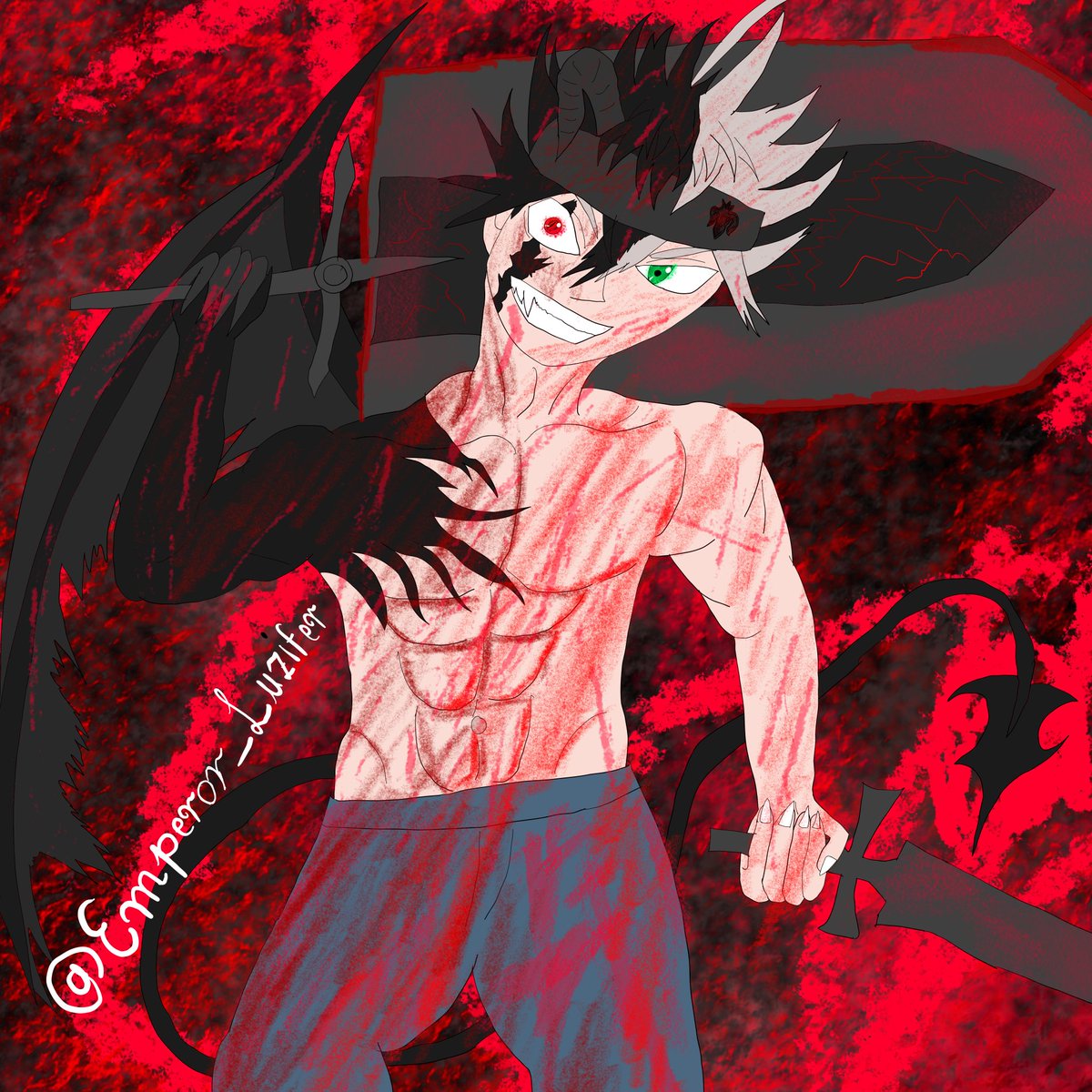 Emperor0Abyss's tweet photo. Black Asta

.

.

#BlackClover 
#BCSpoilers 
#ブラッククローバー 
# https://t.co/wNrQkqJrKB
