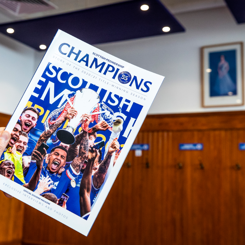 RangersFC's tweet photo. 🏆 A must-have for supporters around the world, the Official Champions 55 Magazine has exclusive interviews with first-team stars and former Rangers players, stunning photography, special features and so much more.

Click below to get your souvenir magazine 👇