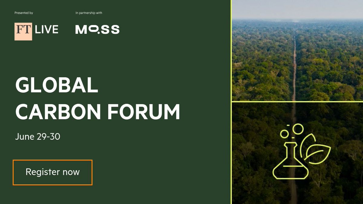 ftlive's tweet photo. Join us today for Day 2 of #FTCarbon Global Carbon Forum with @moss_earth and find out about reconciling economic development & conservation and what the business sector is doing to preserve the Amazon. Register free: https://t.co/pYTZHzZbko https://t.co/CTuM0pk5uH