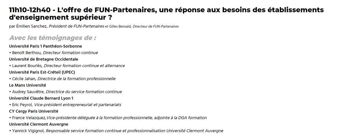 ReseauFUN's tweet photo. [SFUN21] [J2 #TableRonde2]
👉 "L'offre de @FunPartenaires > une réponse aux #besoins des étab. de l'#ESR ?
Animé par @emiliensanchez et @Gilles_Bensaid
> #Témoignages/#échanges
 Cc @SorbonneParis1 @UBO_UnivBrest @UPECactus @LeMansUniv @UnivLyon1 @UniversiteCergy @UCAuvergne https://t.co/C9xMczw0r2