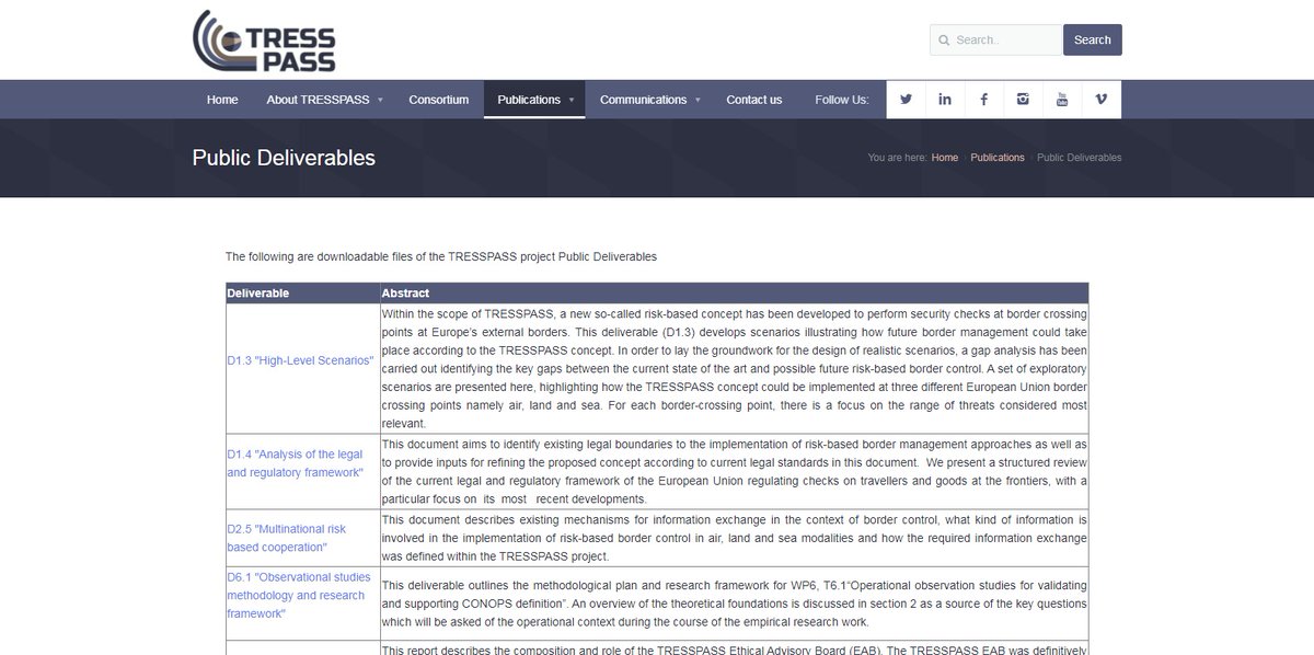 ✏️The  D2.5 Multinational risk based cooperation document describes existing mechanisms for information exchange in the context of #border control. 

For more information about the document, you can check the link below.
👇
tresspass.eu/public-deliver…
#H2020 #TRESSPASS_H2020