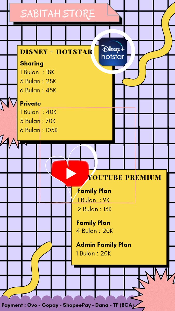 sabitahstore's tweet photo. Wellcome To Indonesia #ARMY 😍😍😍😍😍

Bagaimana kabar kalian hari ini??? Kalau aku lagi bahagia nih.. Mau tau ga kenapa? Karena aku lagi nonton Marvel nihhh di Disney 😊😂

Jual Aplikasi Premium!! Disney and Youtube Premium!! Ada yang lain juga loh. Yuk DM 😍 https://t.co/TjI0gWPe4s