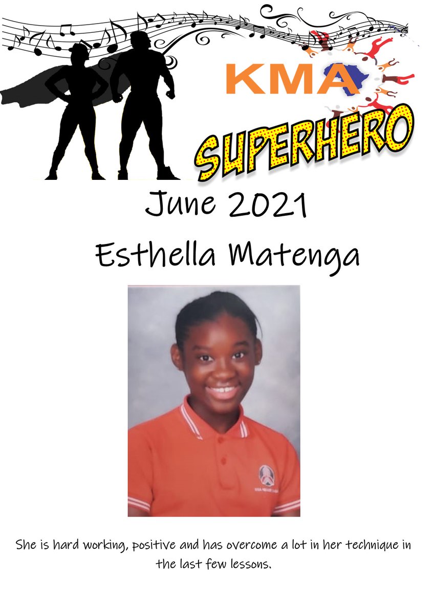 KMA is proud to announce our Hero of the Month for June: Esthella Matenga! Well done for working so hard and for your positive attitude towards your music!

#ignitingthespirit
#musicishealing
#HeroOfTheMonth