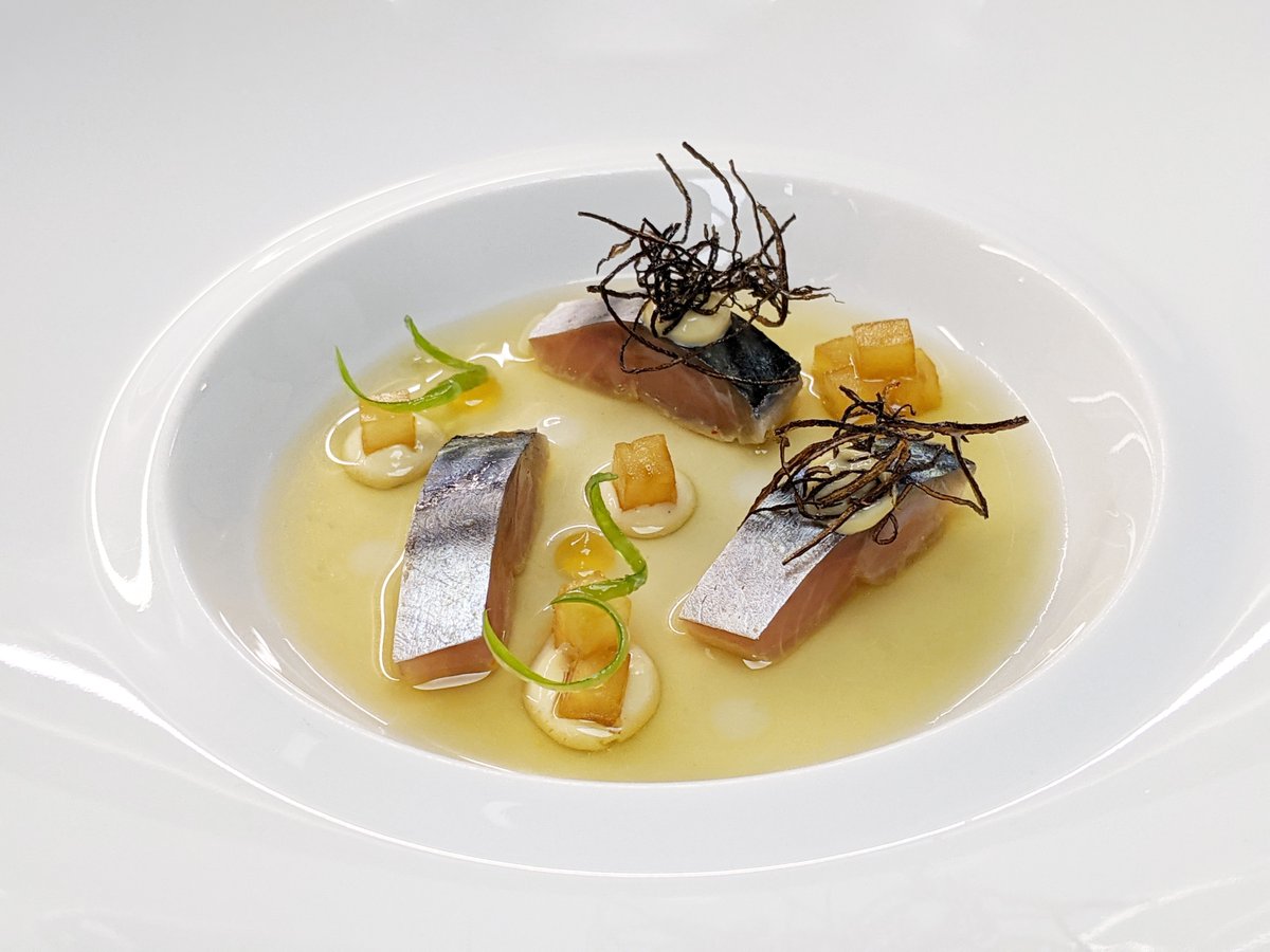 Ormer Mayfair (@ormermayfair) on Twitter photo Cured Cornish mackerel, sesame, Kombu, spiced nage, on the menu at #OrmerMayfair by <a href="/MsetfiSofian/">Sofian msetfi</a> #london #finedining #tastingmenu Cured Cornish mackerel, sesame, Kombu, spiced nage, on the menu at #OrmerMayfair by <a href="/MsetfiSofian/">Sofian msetfi</a> #london #finedining #tastingmenu