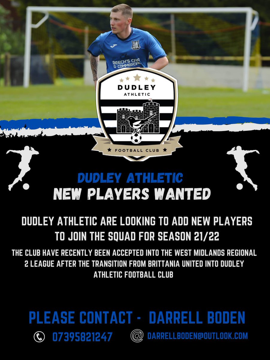 Dudley athletic am looking for new players in all positions , if your interested please get in touch