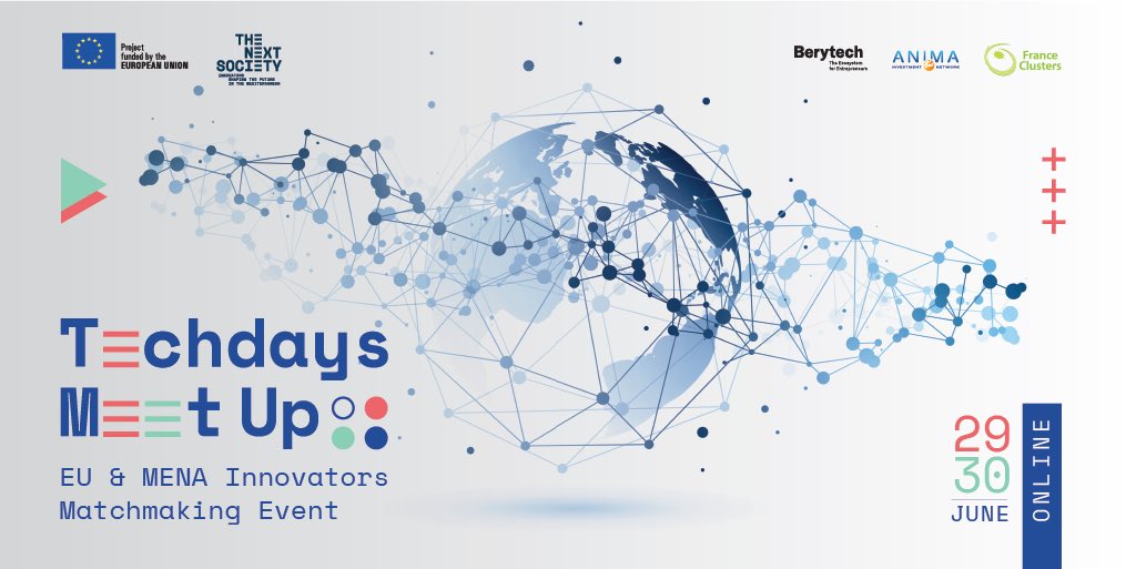 berytech's tweet photo. #TechdaysMeetUp day 2 designed to connect cluster members, startups, SMEs, entrepreneurs, innovators &amp; industry leaders. Join in at 2 pm Beirut time. @TheNext_Society @Anima_Network @FranceClusters #QOOT @EuropeanCommiss https://t.co/UOPxs8wjGM