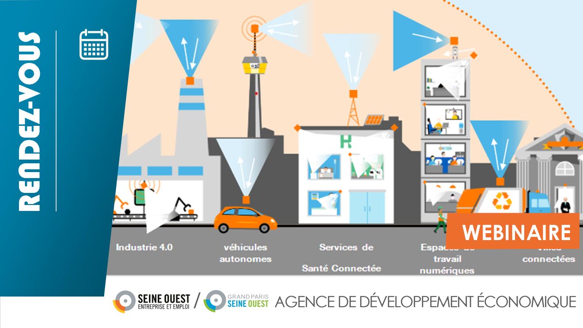 J-7 [#Webinar] Arrivée de la 5G, quel impact pour mon entreprise?
Retrouvez dans ce webinaire les changements attendus, les leviers de transformation et cas d'usage avec notre partenaire territorial: <a href="/orange/">Orange</a> 
📆 Mercredi 7 juillet - 9h à 10h
▶️Inscription: ow.ly/AepG50FfLAY