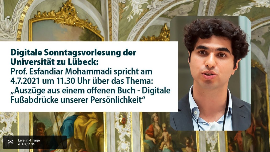Learn more about Digital Footprints in the upcoming Sunday lecture (July 4th, 11.30h-12.30h) of Prof. Esfandiar Mohammadi: youtube.com/watch?v=G0Dp-v… #ai #security #SchleswigHolstein #Luebeck