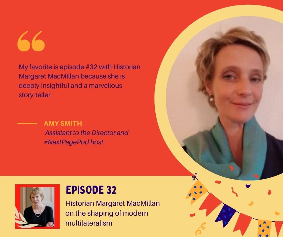 UNOGLibrary's tweet photo. #NextPagePodFave🎙Assistant to #UNOGLibrary’s Director and #NextPagePod host Amy Smith chose episode 32 with Margaret MacMillan.

Want to know more about the roots of modern #multilateral cooperation? MacMillan shared her insights with the #NextPagePod

📲 https://t.co/LqapnaWtqP https://t.co/2DjJh0Vz7b
