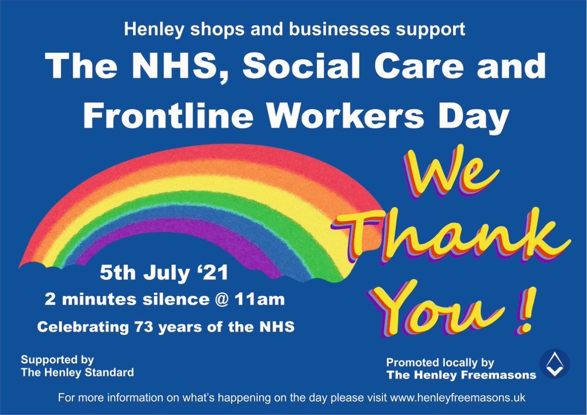 OxonFreemasons's tweet photo. The Henley Freemasons are driving the initiative to celebrate the 5th July in Henley. https://t.co/Vn0H2r0iXz https://t.co/F3JOTsjurK