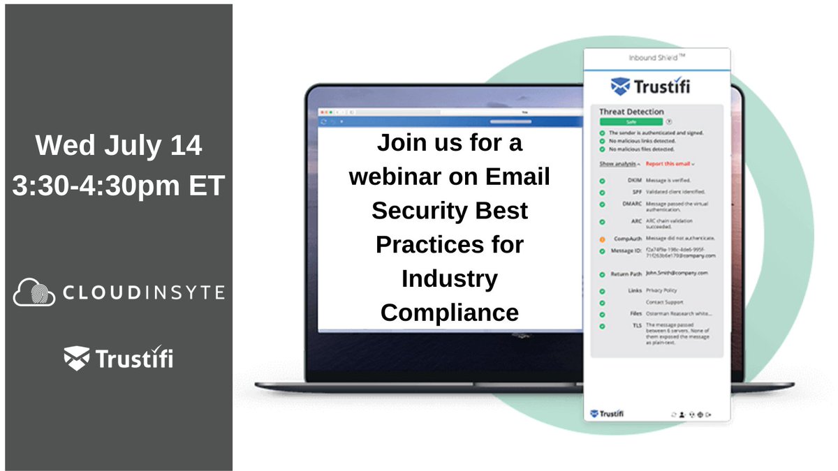 #BusinessEmailCompromise attacks are some of the most profitable types. Attackers #spoof a trusted individual (CEO, VP, etc) &amp; convince the recipient to share sensitive information or payment. Join us 7/14 to learn how you can #protect your #BusinessEmail. register.gotowebinar.com/register/17336…