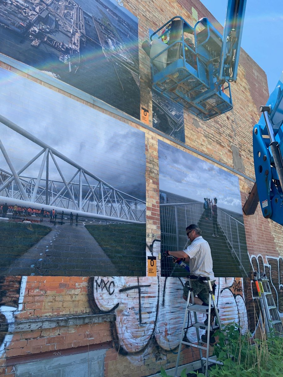 Installation of photos at Evergreen Brick Works