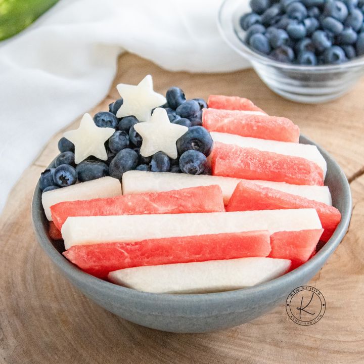 kimschob's tweet photo. The 4th of July is a time for patriotic parades, fireworks, and celebrating our nation’s independence. It is also the perfect opportunity to enjoy some watermelon blueberry salad, all the healthy summer fruits! 
BONUS: follow link to site download a July 4th Party Planner
https:/ https://t.co/U1nCKgT2Kg