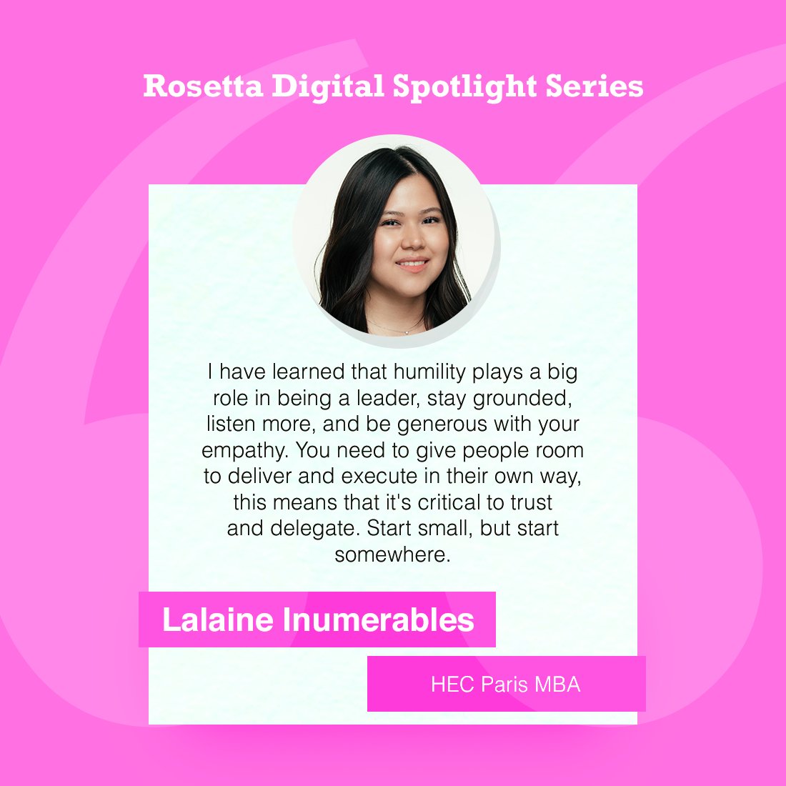 Lalaine is an empathetic #leader, an #innovativethinker, and passionate about #data and the #luxurysector. She graduated with honors from #RutgersUniversity with a degree in #IndustrialEngineering. She is currently an MBA Candidate at HEC Paris.