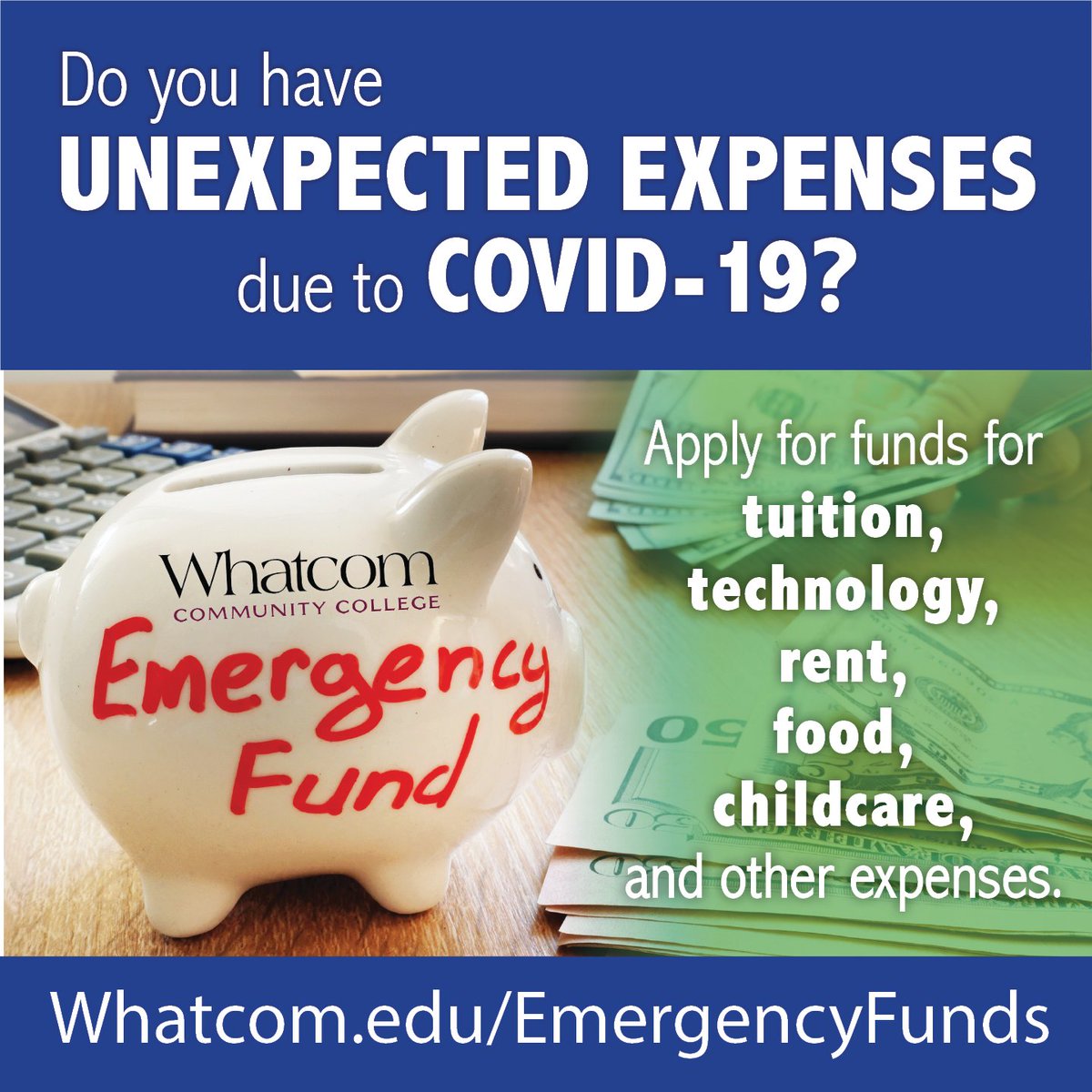 WhatcomCC's tweet photo. Hey Orcas, the emergency funds application window closes soon! Apply by July 11th for financial assistance to cover tuition and living expenses, including rent, utilities, food, and childcare. Submit your application: https://t.co/gyznIzCWJy. #WhatcomFdn #MyOrcaPod #WhatcomCC https://t.co/7CzGOGrsMp
