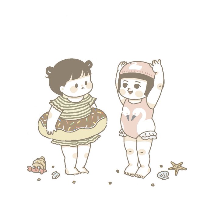 プール遊びのtwitterイラスト検索結果