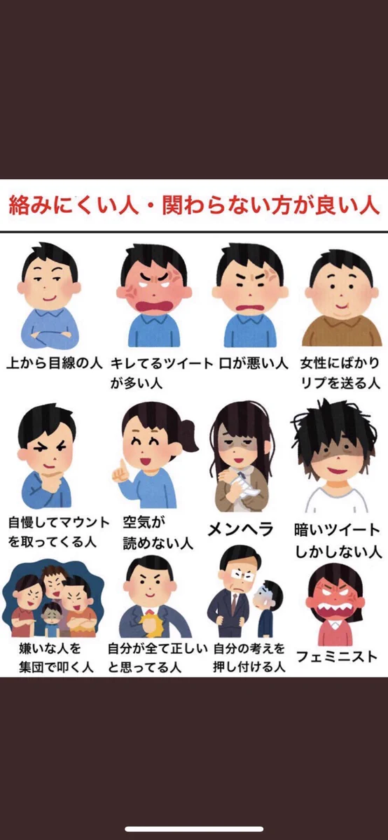 ファンを選択する必要あり⁉絡みにくい、関わりたくないリスト‼