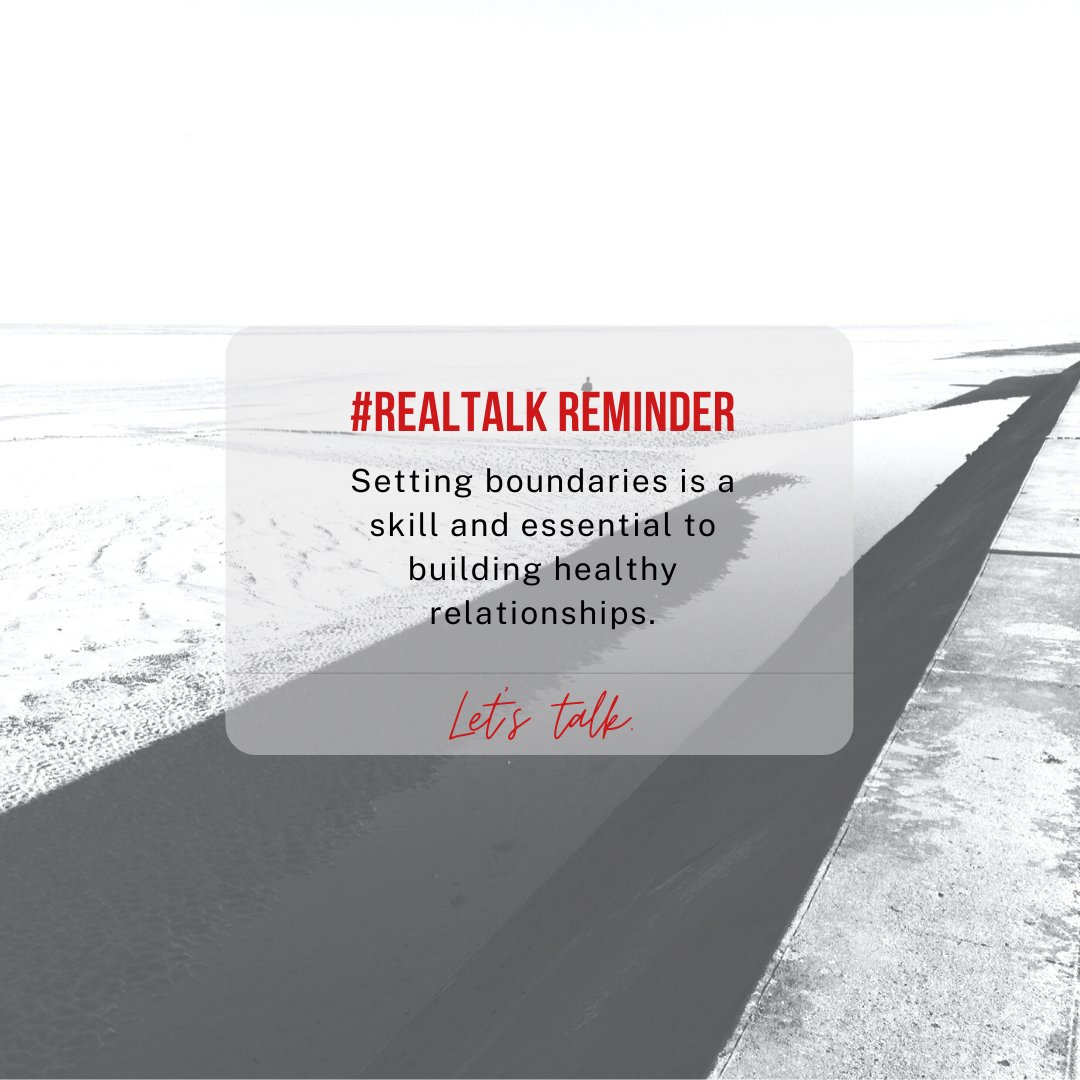 An integral part of being responsible is establishing limits for ourselves and making choices that are in our own best interest. Setting good personal boundaries helps to create healthy relationships, increase self-esteem, and reduce stress and anxiety.

#realtalk #mentalhealth