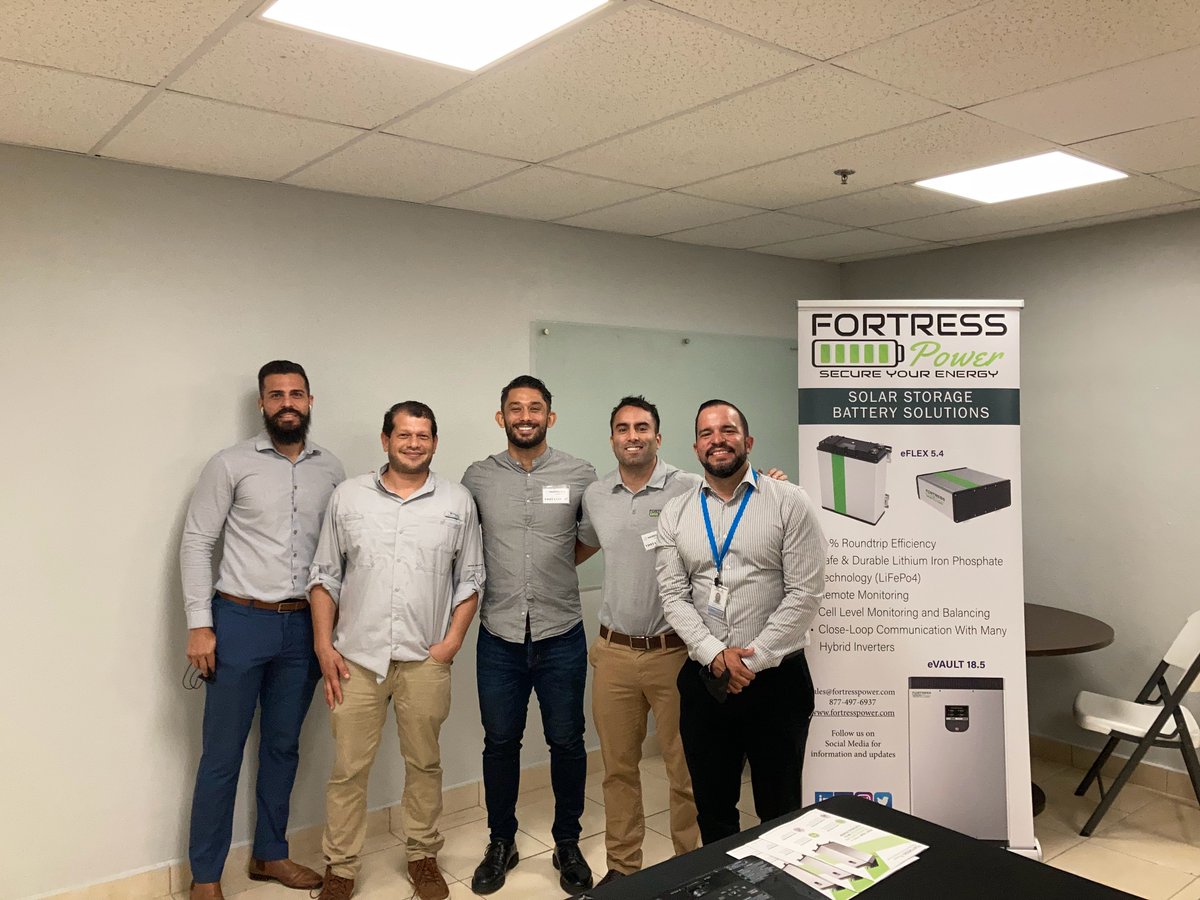 fortress_power's tweet image. Fortress Power sales manager, Mario Castillo, and application engineer, Matthew Daniel, hosted an installer training workshop in Puerto Rico!

#installer #solarstoragesolutions #solarinstaller #solarinstallation #solar #solarstorage #installerworkshop #renewableenergy
