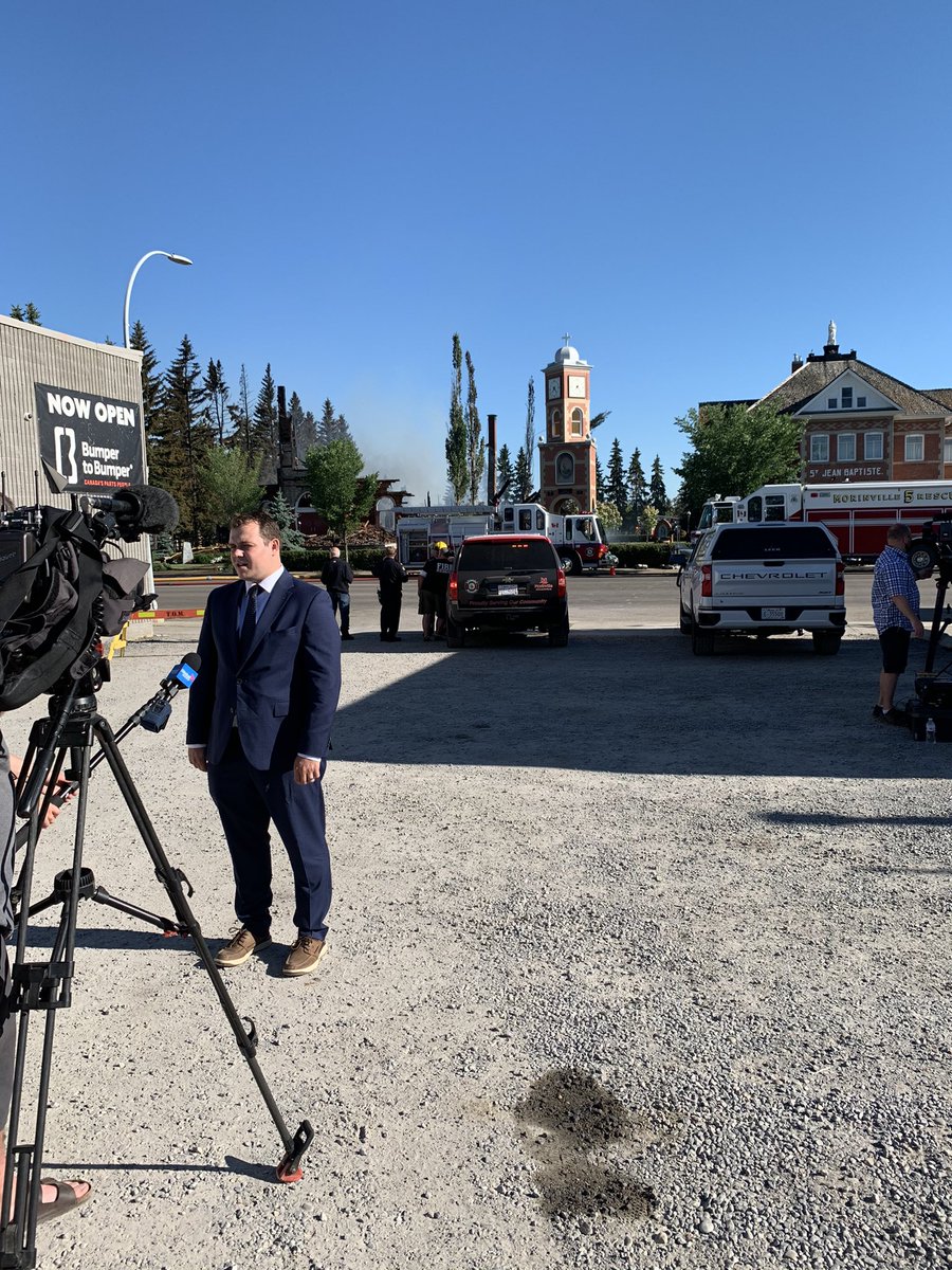 In Morinville with local MP @DaneLIoydMP, on the site of the 5th Catholic Church burned down in this country in recent days. Circumstances very suspicious. All politicians must speak out against acts of terrorism targeting the #catholic community. #cdnpoli #religiousfreedom