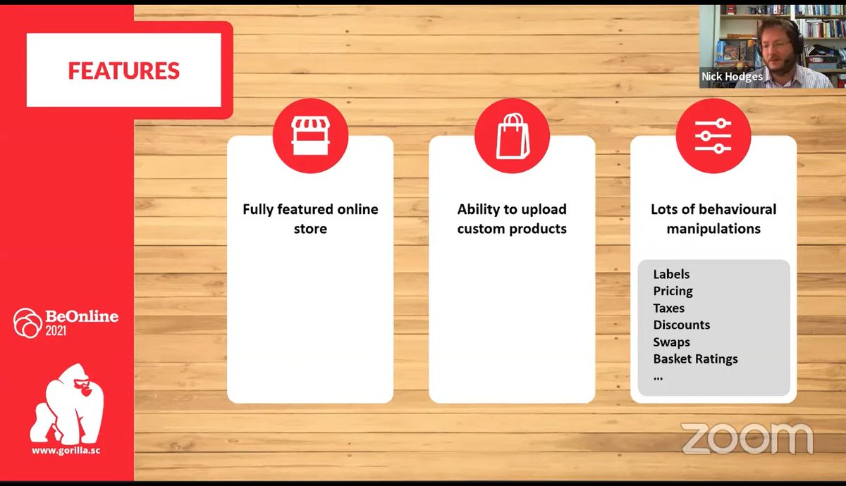 BeOnlineConf's tweet photo. Following on from the Consumer Decision Making session, Nick Hodges from @GorillaPsyc is back with a demo of the Shop Builder tool!
This looks like it's going to be great for the future of #consumerpsych research
#BeOnline2021 https://t.co/XyYRXTDNZa