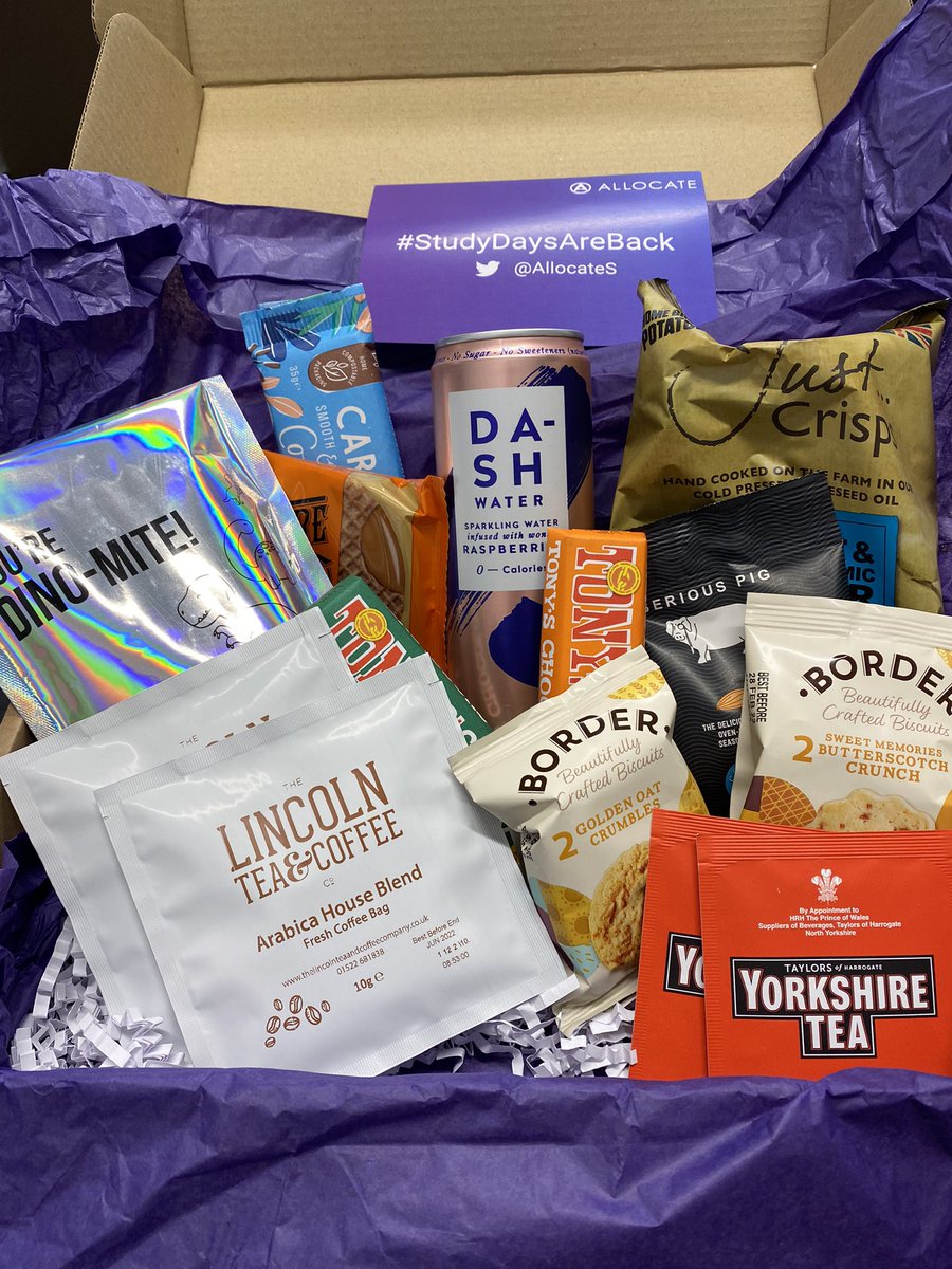 Hannah_CW's tweet photo. Thanks @AllocateS for the goody box ready for tomorrow! This should keep me going! #studydaysareback https://t.co/PvyNsVwzMd