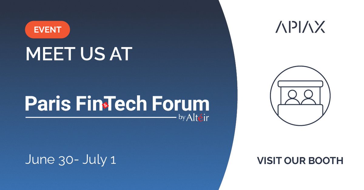 ApiaxCOM's tweet image. We can’t wait to network with industry peers at @ParisFinForum this week 🚀

Come by our booth to meet the #Apiax team for a chat about how we can help you accelerate growth with simplified #compliance processes.