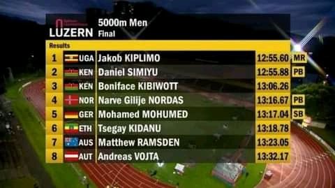 HamsonObua's tweet photo. Congratulations to Uganda's Jacob Kiplimo who booked his 5000m Olympic ticket on Tuesday in Luzern, Switzerland. Jacob joins @joshuacheptege1 and younger brother Oscar Chelimo as Uganda's trio in the 5000m. https://t.co/qhulko56TL