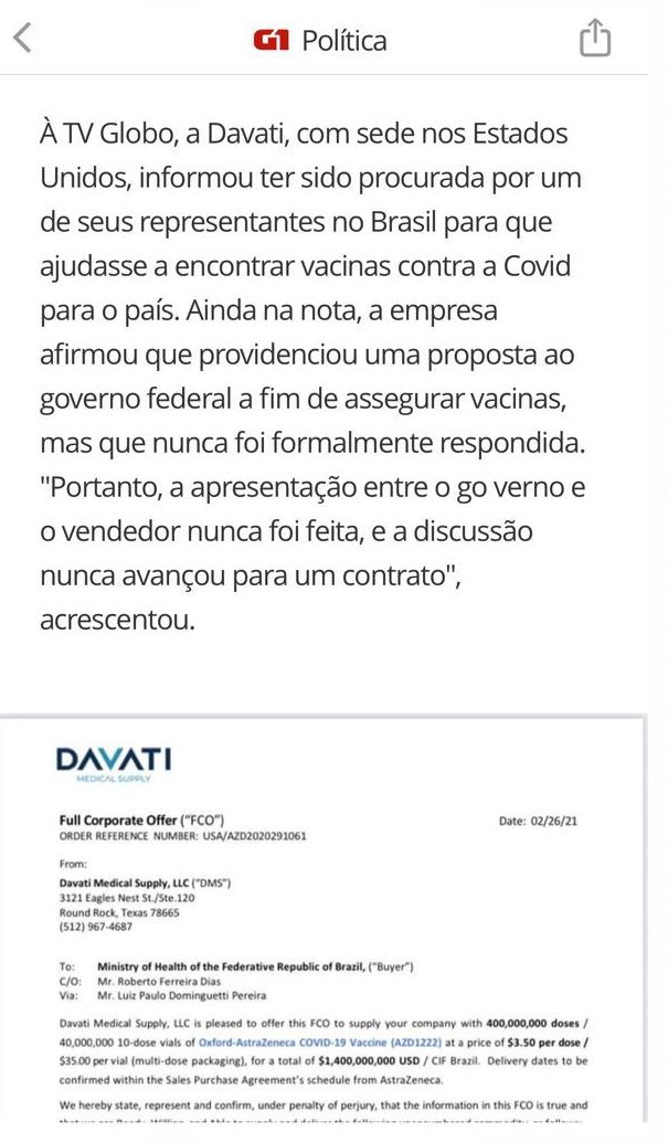 kimpaim's tweet photo. Acabou galera

A EMPRESA FALOU QUE NUNCA FOI FEITA APRESENTAÇÃO ENTRE O VENDEDOR E O GOVERNO

Matério do Globo, do GLOBO, maior inimigo do governo! Estamos lidando com GOLPISTAS https://t.co/0nmF5nds8k