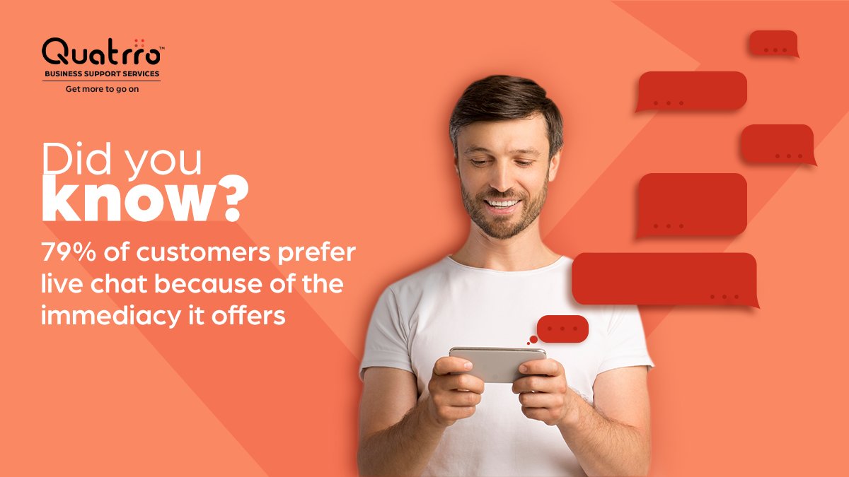 Quatrro_QBSS's tweet photo. Instant live chat is speedy, reliable and as real-time as it can get. Learn how one of Quatrro's Technology Service solutions, the Instant Chat service tool, can help you enhance customer satisfaction.

#SeeFurther #ScaleSmarter #StandStronger #QuatrroBSS #InstantChat #Automation https://t.co/WowX5OZZEd