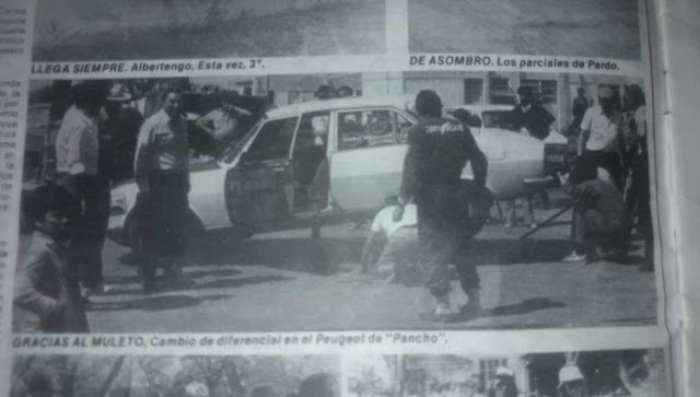 AlcuazPancho's tweet photo. 1980. Rally del Chaco. estaba previsto que gane Garro ya que "Pancho" había sumado suficiente con el triunfo en San Luis y el 2° puesto en la Manzana pero Garro también rompíó el diferencial y el único de repuesto ya lo había usado "Pancho". La suerte del campeón? https://t.co/eKujq3vVST