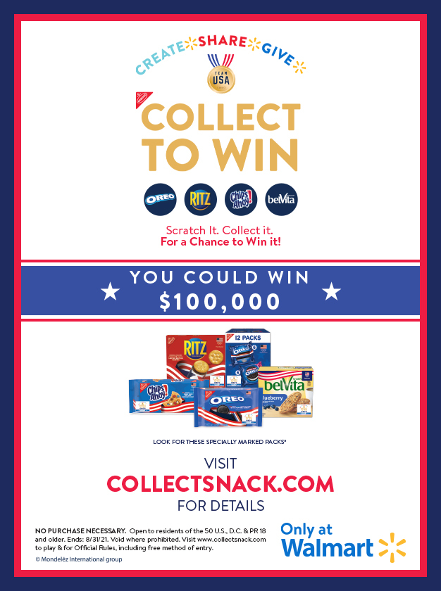Stock up on your snack essentials & win exciting prizes! Sounds exciting right?😍Shop for specially marked packs of @OREO @belVita @RITZCrackers @ChipsAhoy at @Walmart, scratch off the reveal logos & win. #Ad #chipsahoy #teamUSA #collecttowin @Nabisco bit.ly/3wAfFKh