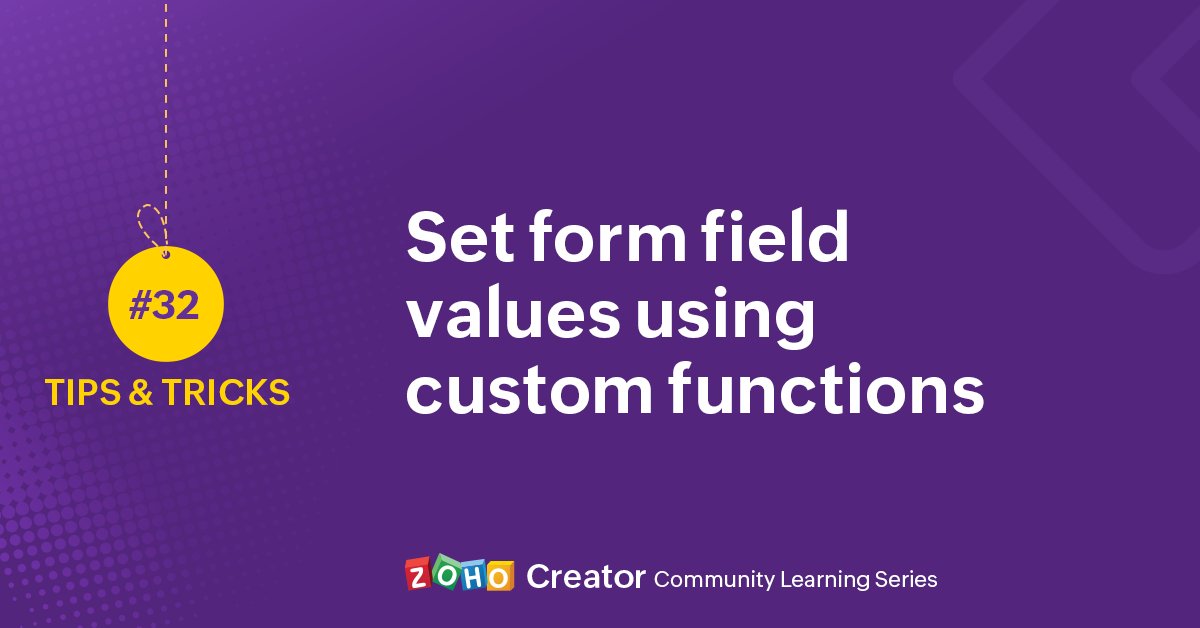 ZohoCreator's tweet image. #ZohoCreatorCommunity💡Zoho Creator enables you to assign a value to a form field based on a particular calculation or condition. In our latest tip we&apos;ll show you how to set form field values and perform complex calculations much faster. 👉🏼zoho.to/TipsandTrick32