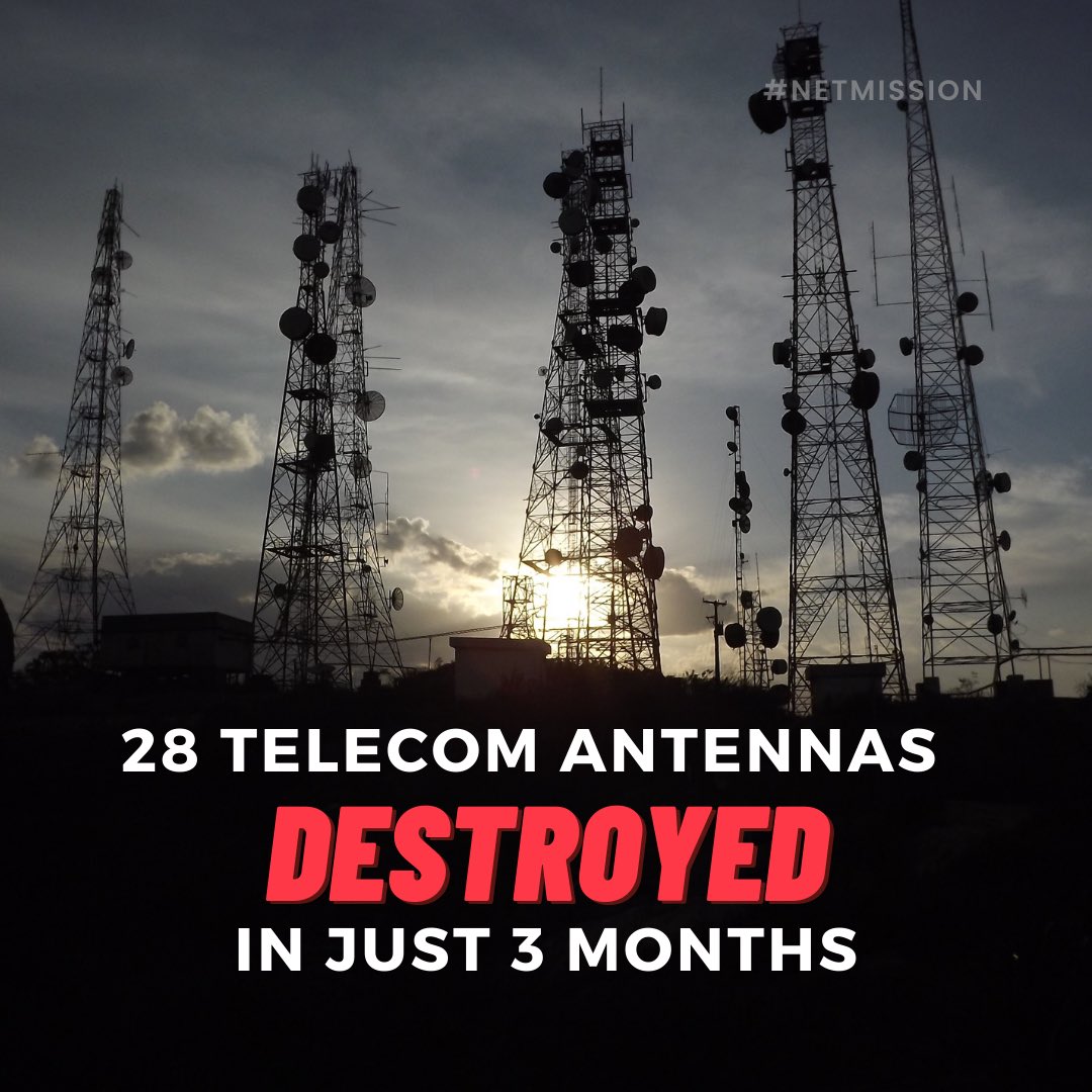 netmission's tweet photo. #IG101 Insecurity leads to destruction! 28 telecom antennas were destroyed in Afghanistan in the past 3 months. In telecommunication, antennas radiate energy from current as electromagnetic waves.
#NetMission #DotAsia #IntGov #Youth #AsiaPacific https://t.co/HziphD6p8u