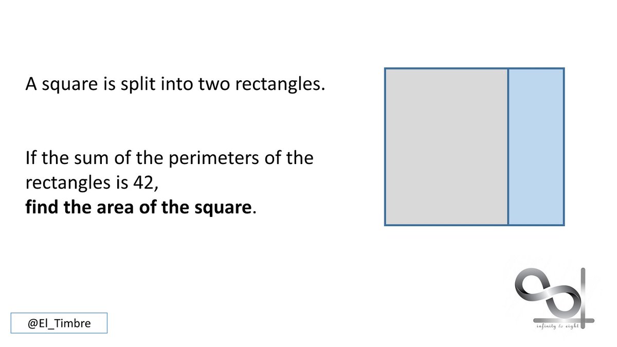 InfinitytoEight's tweet photo. #Problem_118  
Find the area of the square.  

#infinitytoeight   
#mathproblem #puzzle #geometry #maths #mathematics https://t.co/oklqA39CUv